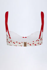 Contrast Underwired Balconette Bikini Top in Cherry Print
