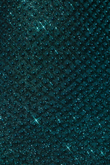 Embellished Cowl-Neck Mini Dress in Teal Green