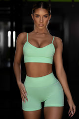 Empower Seamless V Neck Sports Bra in Green
