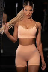 No Limits Seamless High Waisted Shorts in Peach