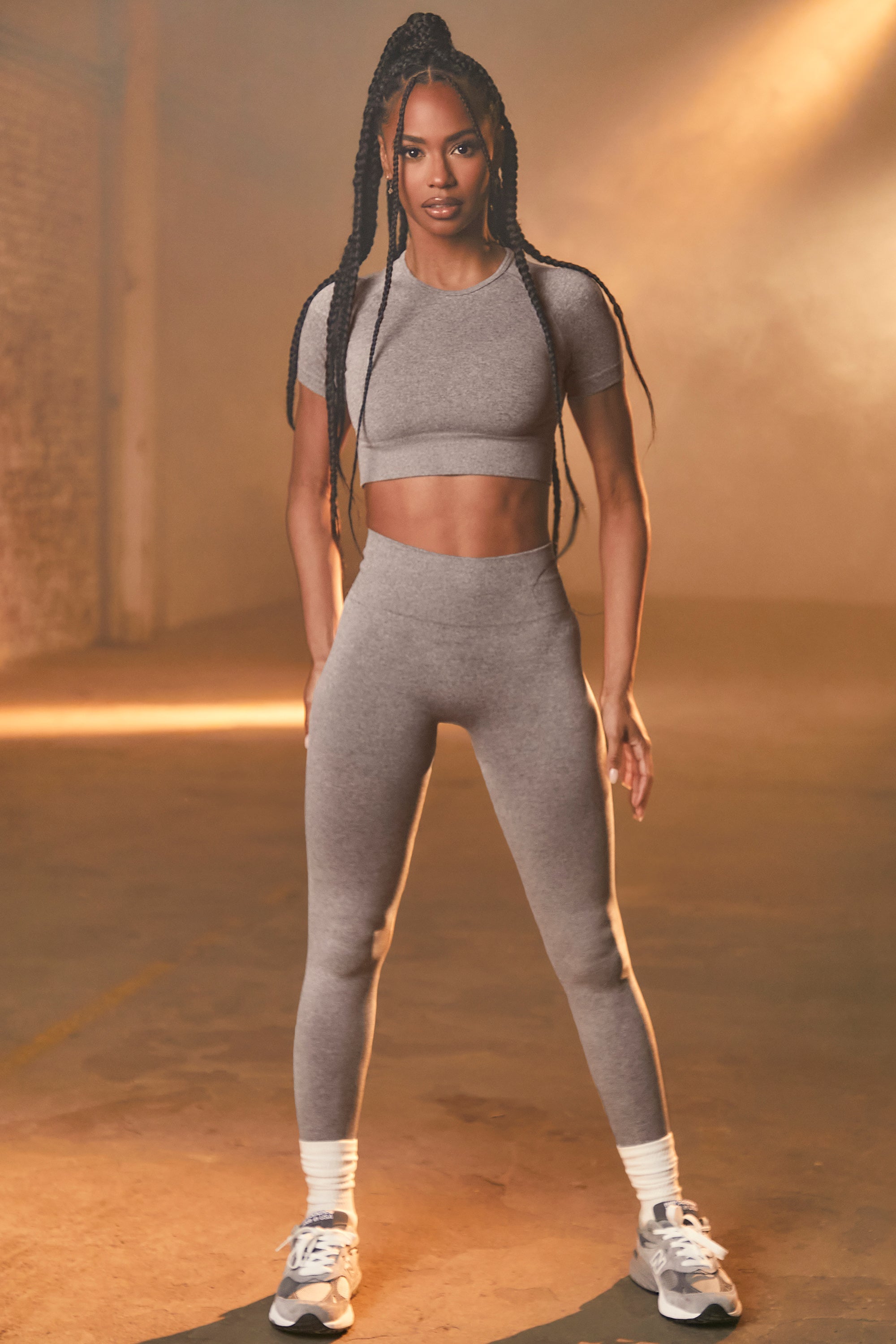 Determined Seamless Crop Top in Dark Grey