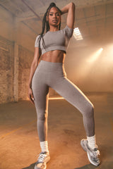 Determined Seamless Crop Top in Dark Grey