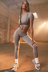 Determined Seamless Crop Top in Dark Grey