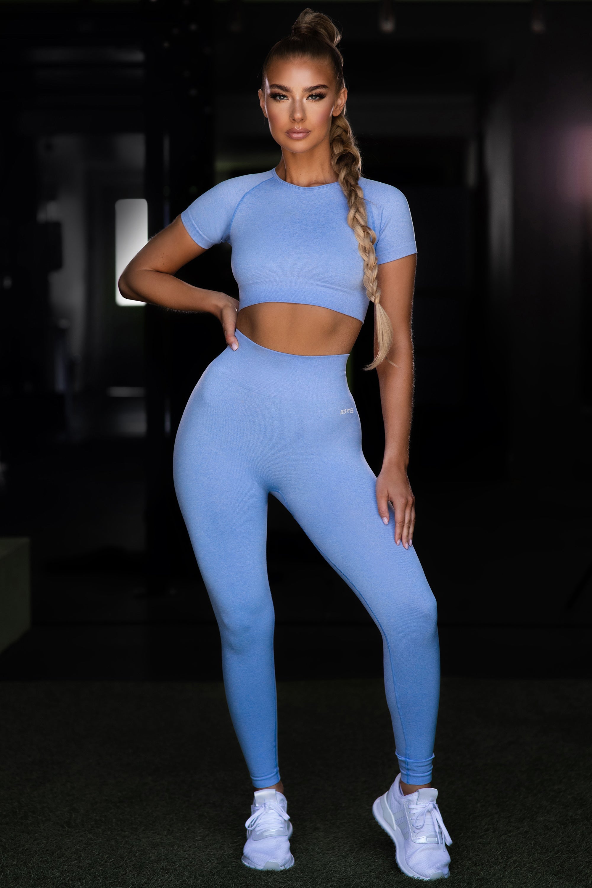Determined Seamless Crop Top in Blue