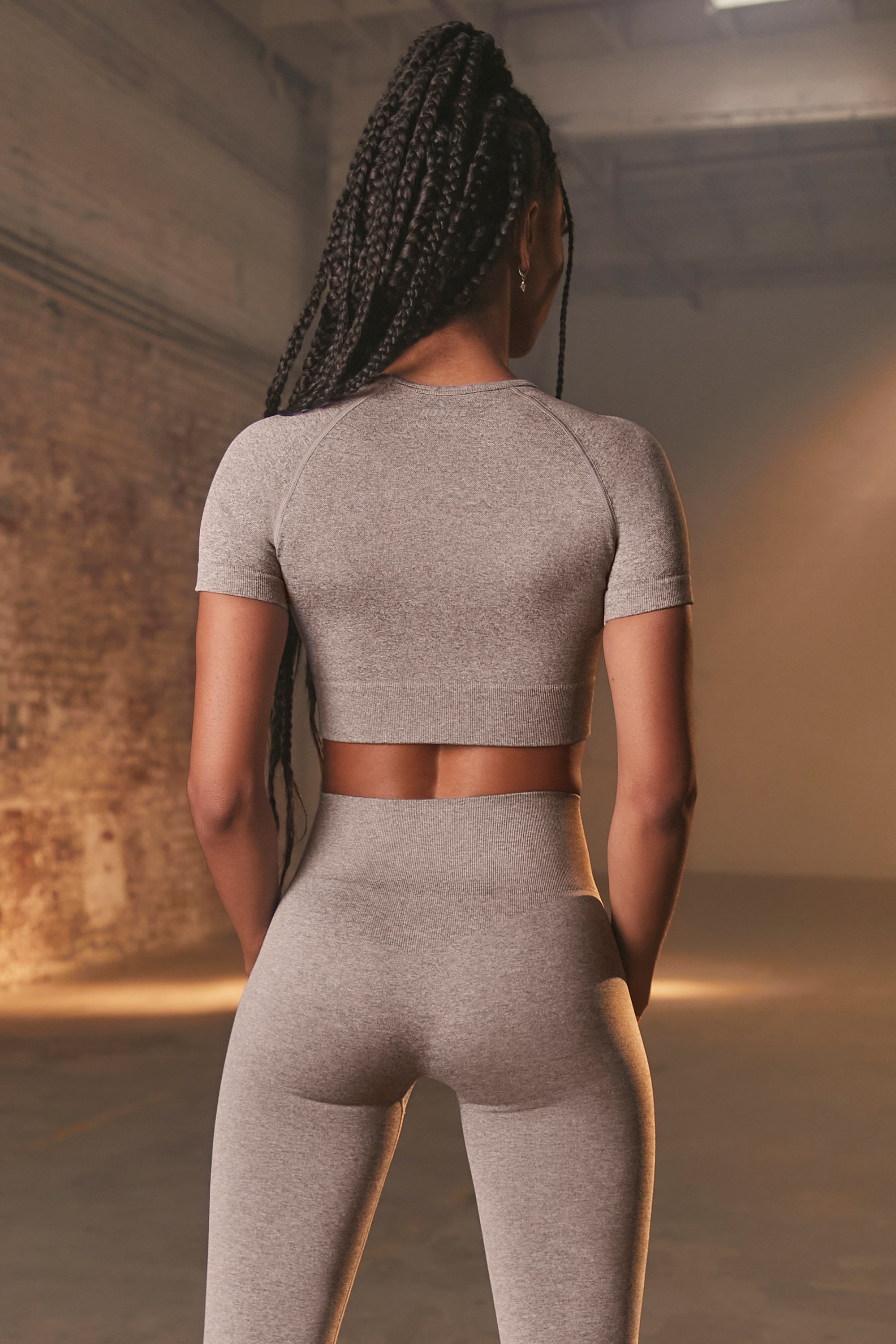 Determined Seamless Crop Top in Dark Grey