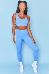 Evolve Seamless Asymmetric Crop Top in Dark Blue