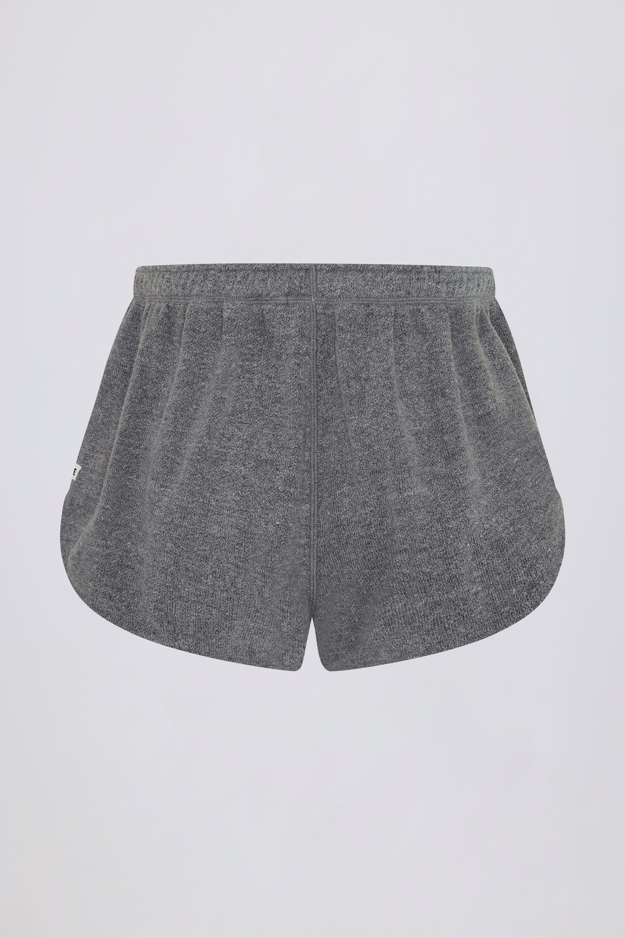Button-Detail Mid-Rise Shorts in Dark Grey