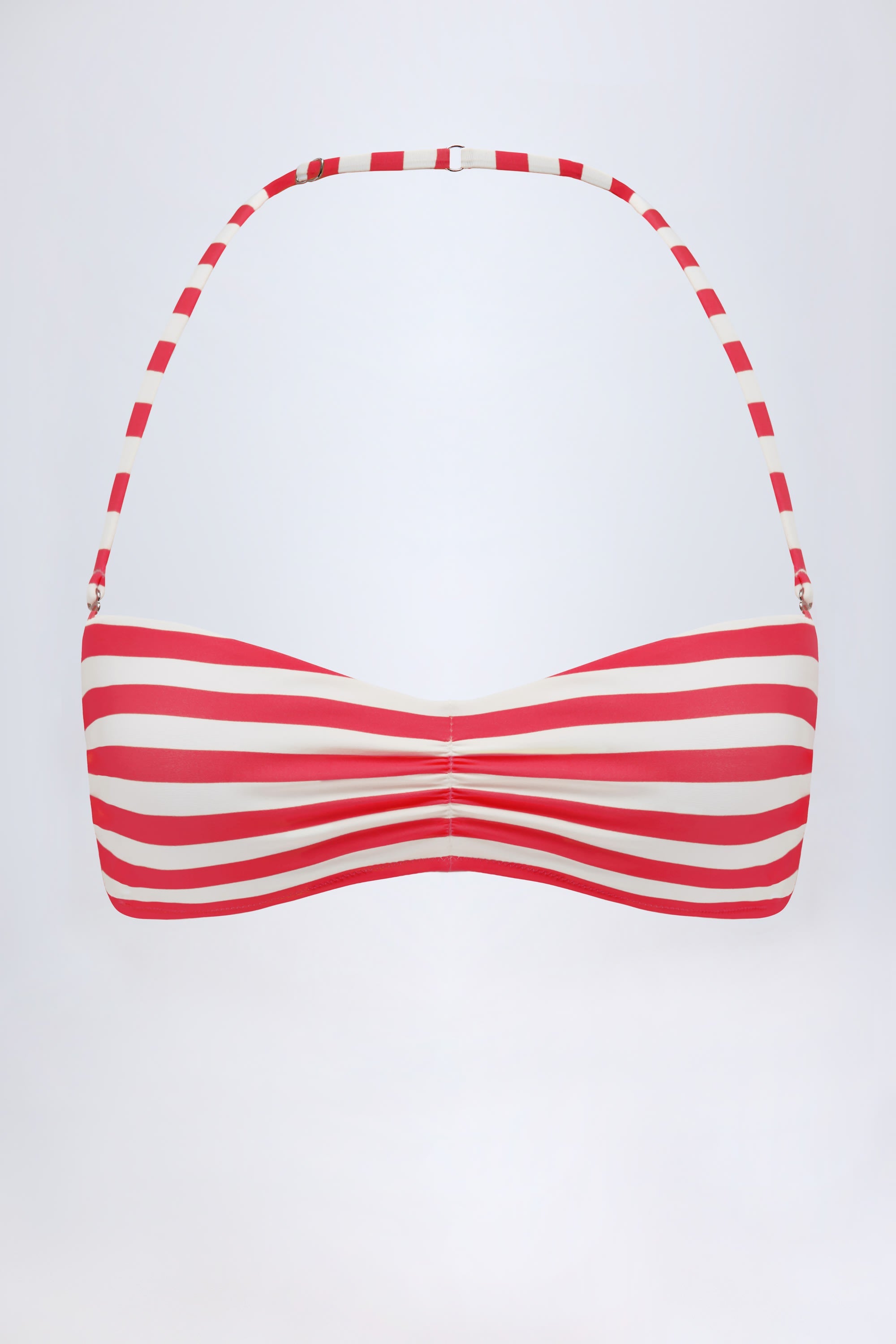 Multiway Bikini Top in Cherry Red Stripe