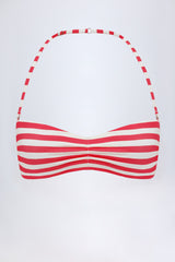 Multiway Bikini Top in Cherry Red Stripe