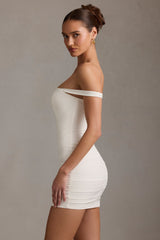 Off-Shoulder Corset Mini Dress in White
