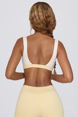 Contrast Sports Bra in Lemon Marl