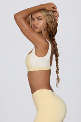 Contrast Sports Bra in Lemon Marl