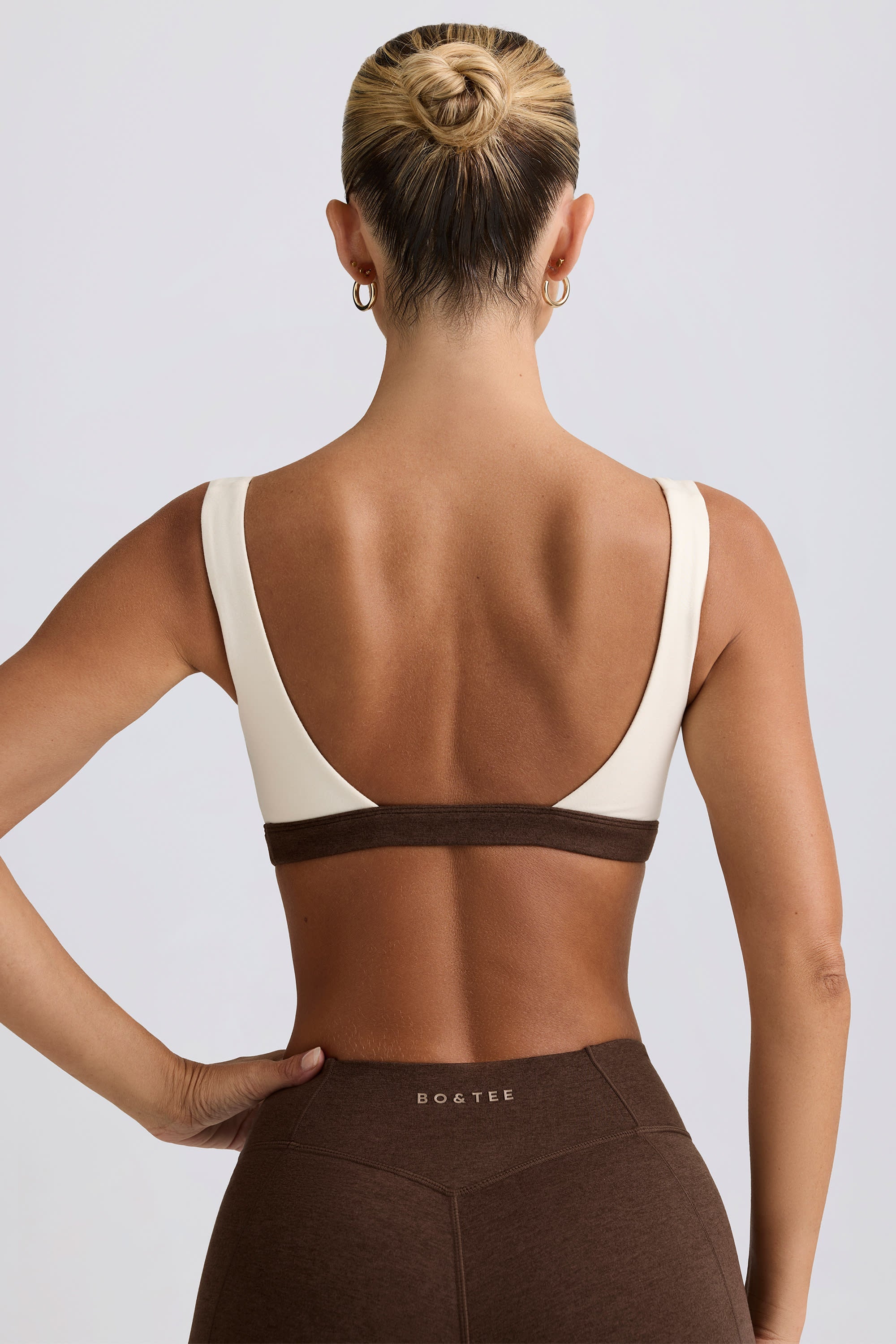 Contrast Sports Bra in Pecan Marl