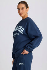 Oversized Crew-Neck Sweatshirt in Dark Navy