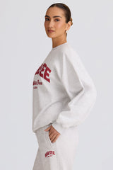 Oversized Crew-Neck Sweatshirt in Grey Marl