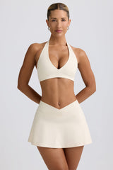 Crossover Mini Skort in Ivory Marl