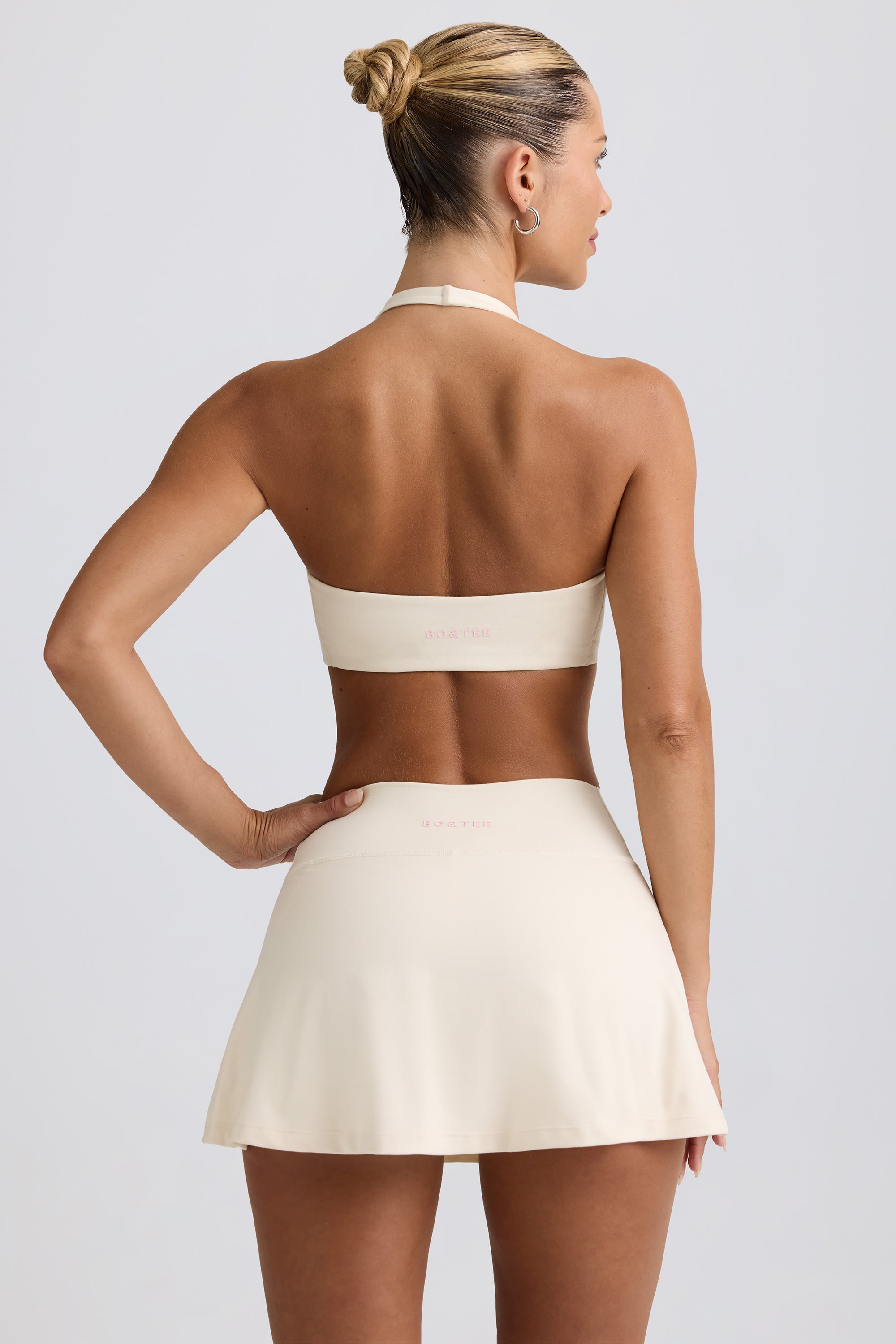 Crossover Mini Skort in Ivory Marl