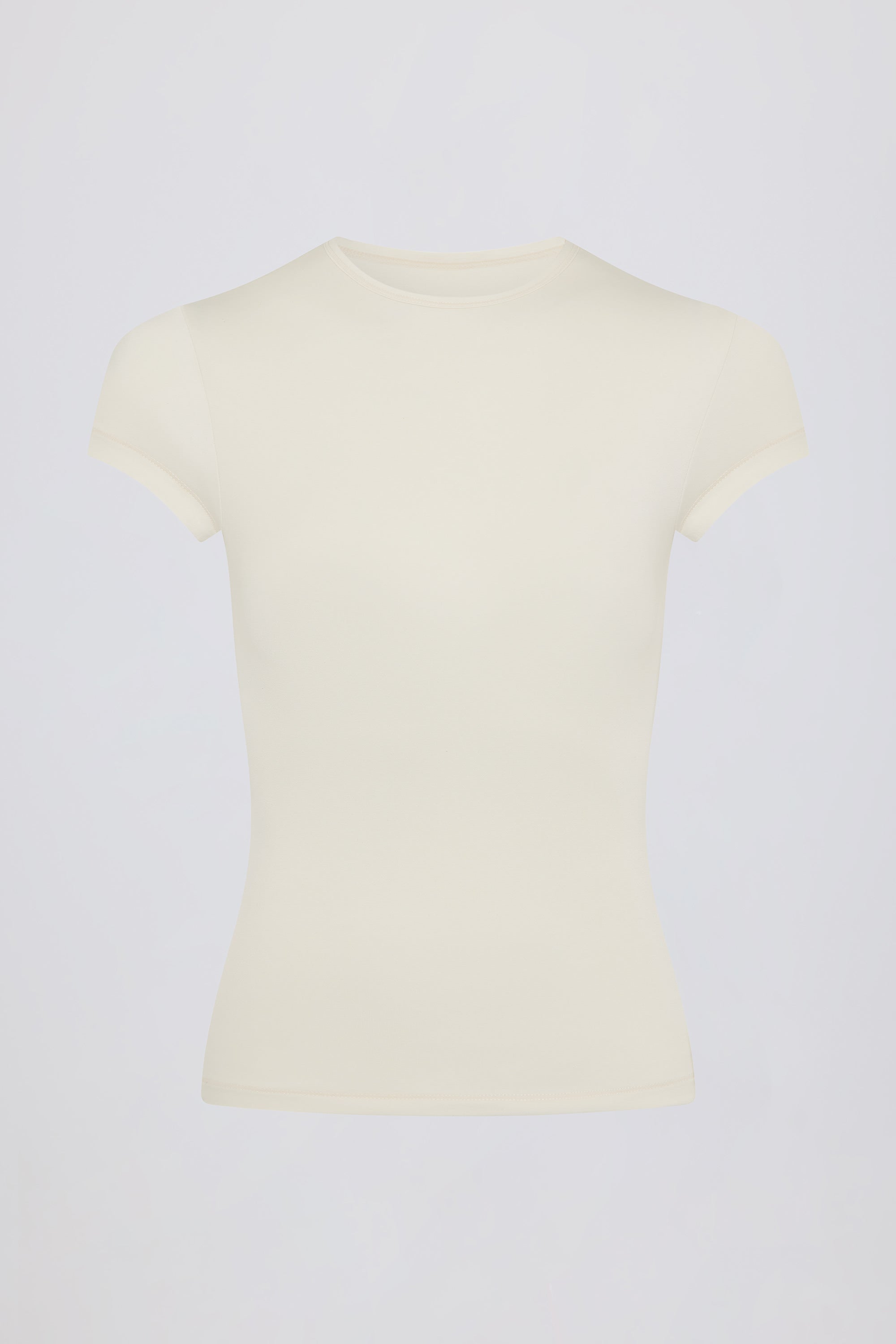 Cut-Out Longline T-Shirt in Cream