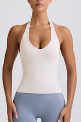 Define Luxe Halterneck Tank Top in White