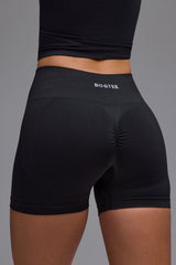 Define Luxe High-Waist Mini Shorts in Black