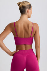 Define Luxe V-Neck Sports Bra in Berry