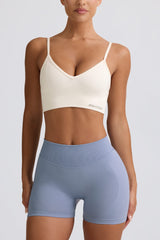 Define Luxe V-Neck Sports Bra in White