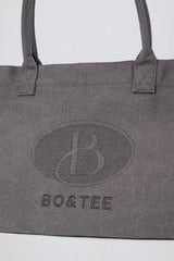 Oversized Canvas Tote Bag in Washed Charcoal