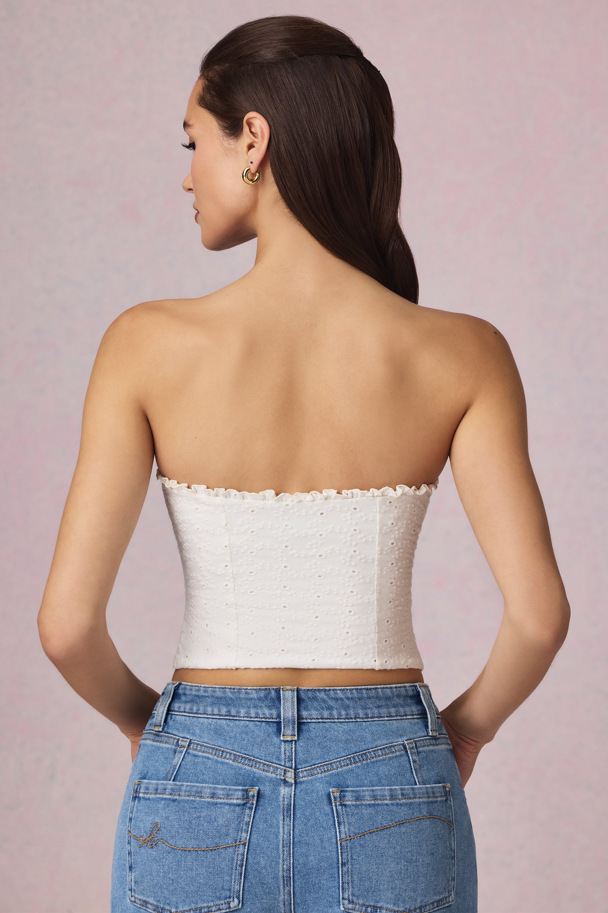 Broderie Anglaise Camisole Top in White
