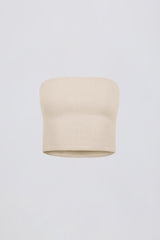 Brushed Jersey Bandeau Top in Ecru