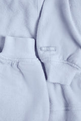 Brushed Jersey Hooded Cropped Shrug in Soft Blue