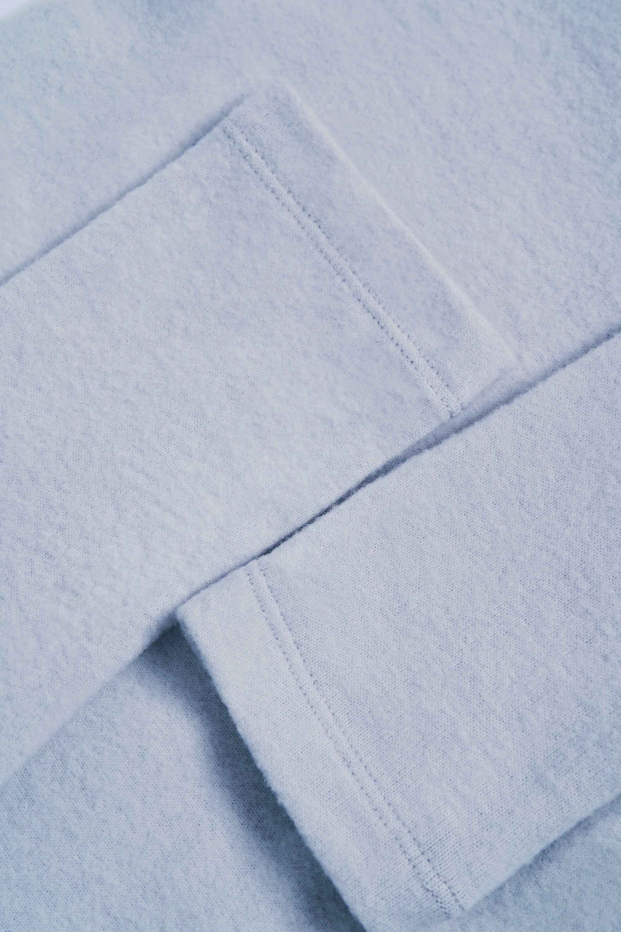 Brushed Jersey Wrap Crop Top in Soft Blue