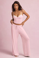 Modal Mid-Rise Pyjama Trousers in Baby Pink