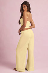 Modal Mid-Rise Pyjama Trousers in Pastel Yellow
