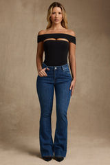 Modal Cut-Out Off-Shoulder Bodysuit in Black