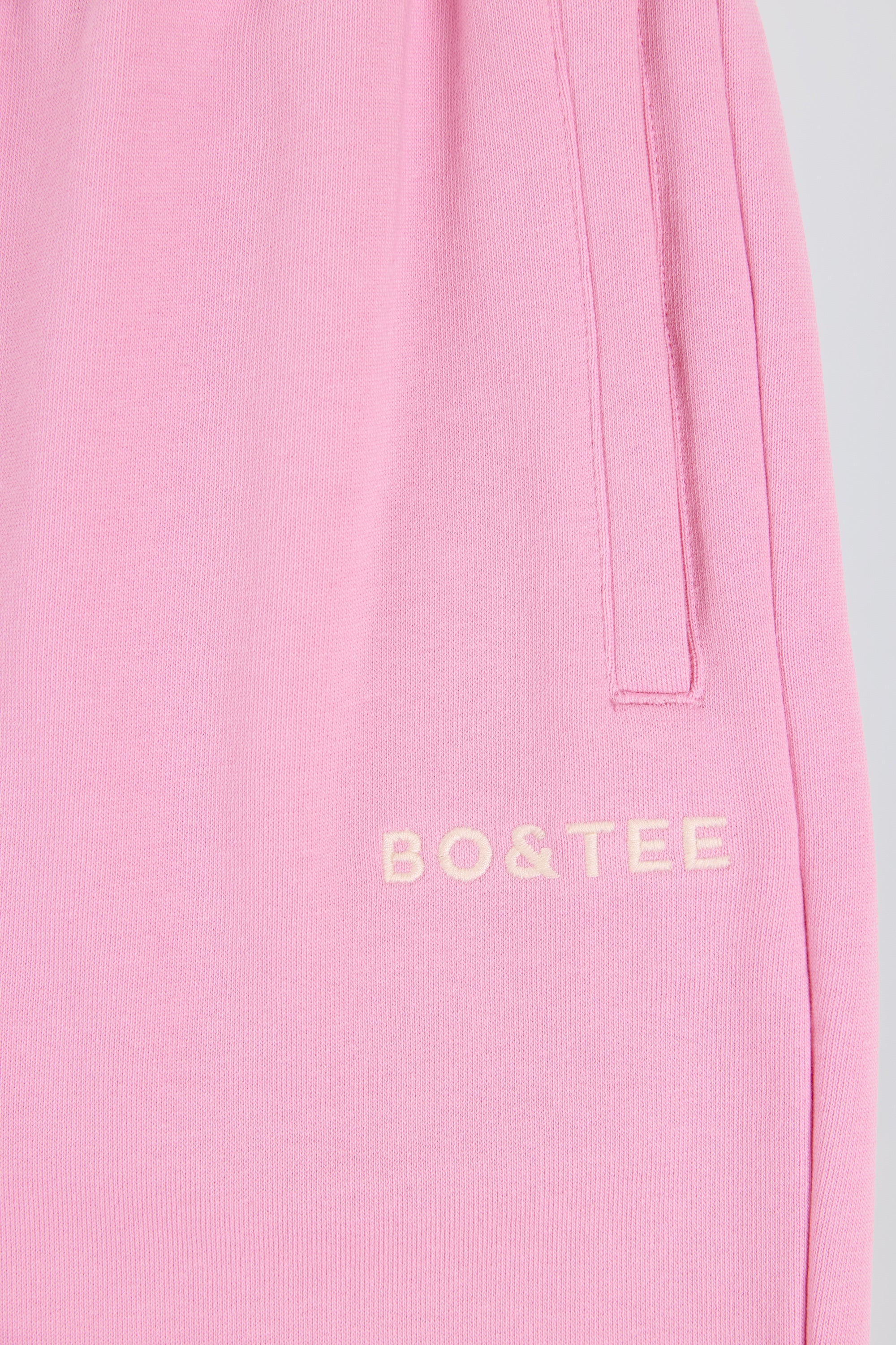 Mid-Rise Wide-Leg Joggers in Baby Pink