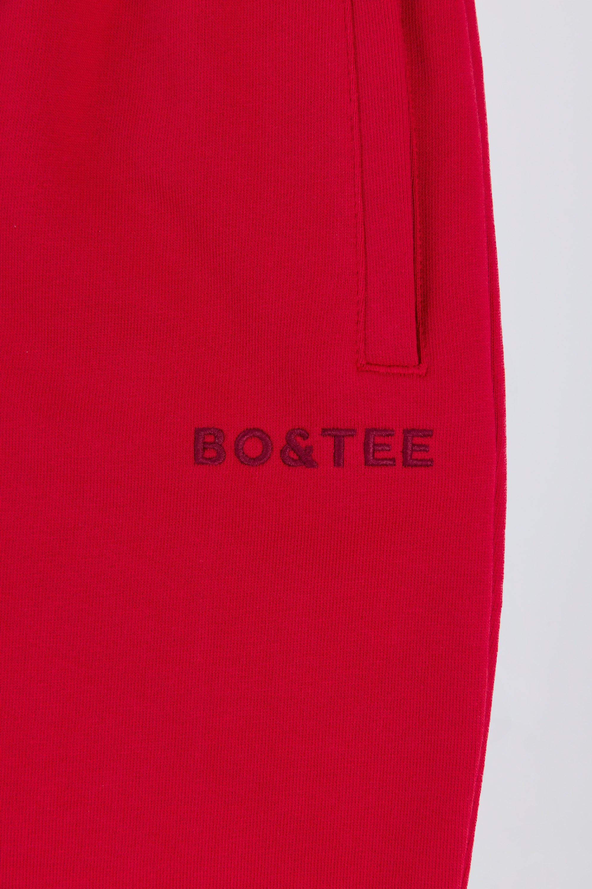 Mid-Rise Wide-Leg Joggers in Hot Red