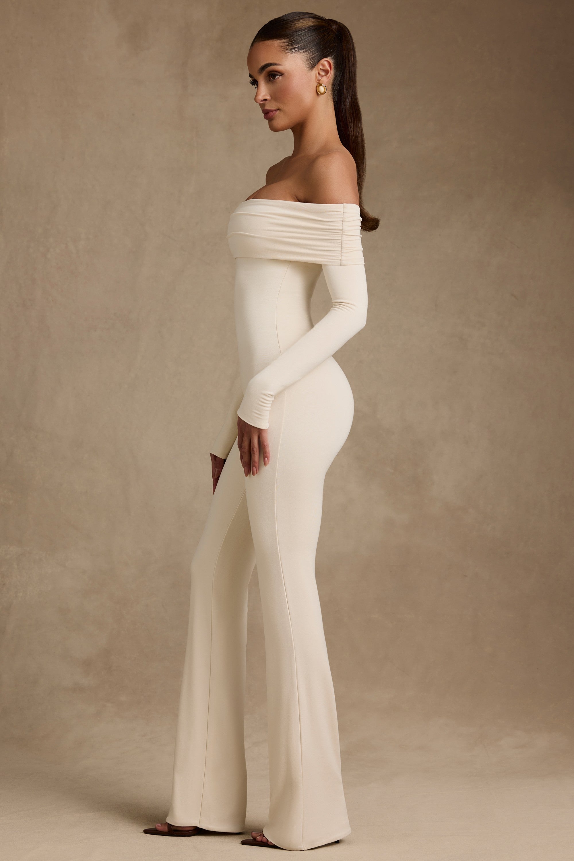 Modal Off-Shoulder Jumpsuit in Ivory