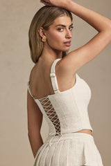 Lace-Up Corset Top in Ivory