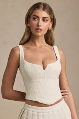Lace-Up Corset Top in Ivory