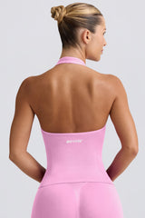 Define Luxe Halterneck Tank Top in Rose