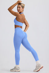 Define Luxe High-Waist Leggings in Light Blue