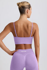 Define Luxe V-Neck Sports Bra in Lilac