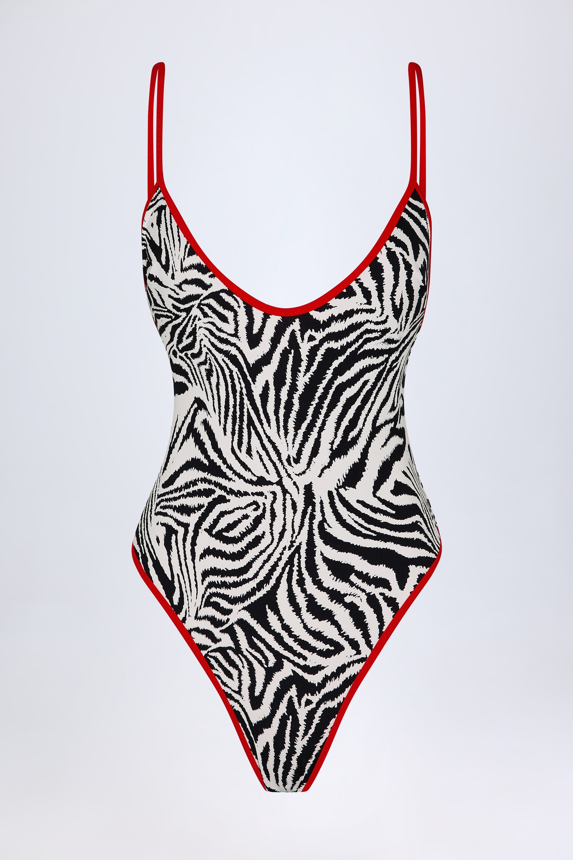 Cross-Back Swimsuit in Zebra Print