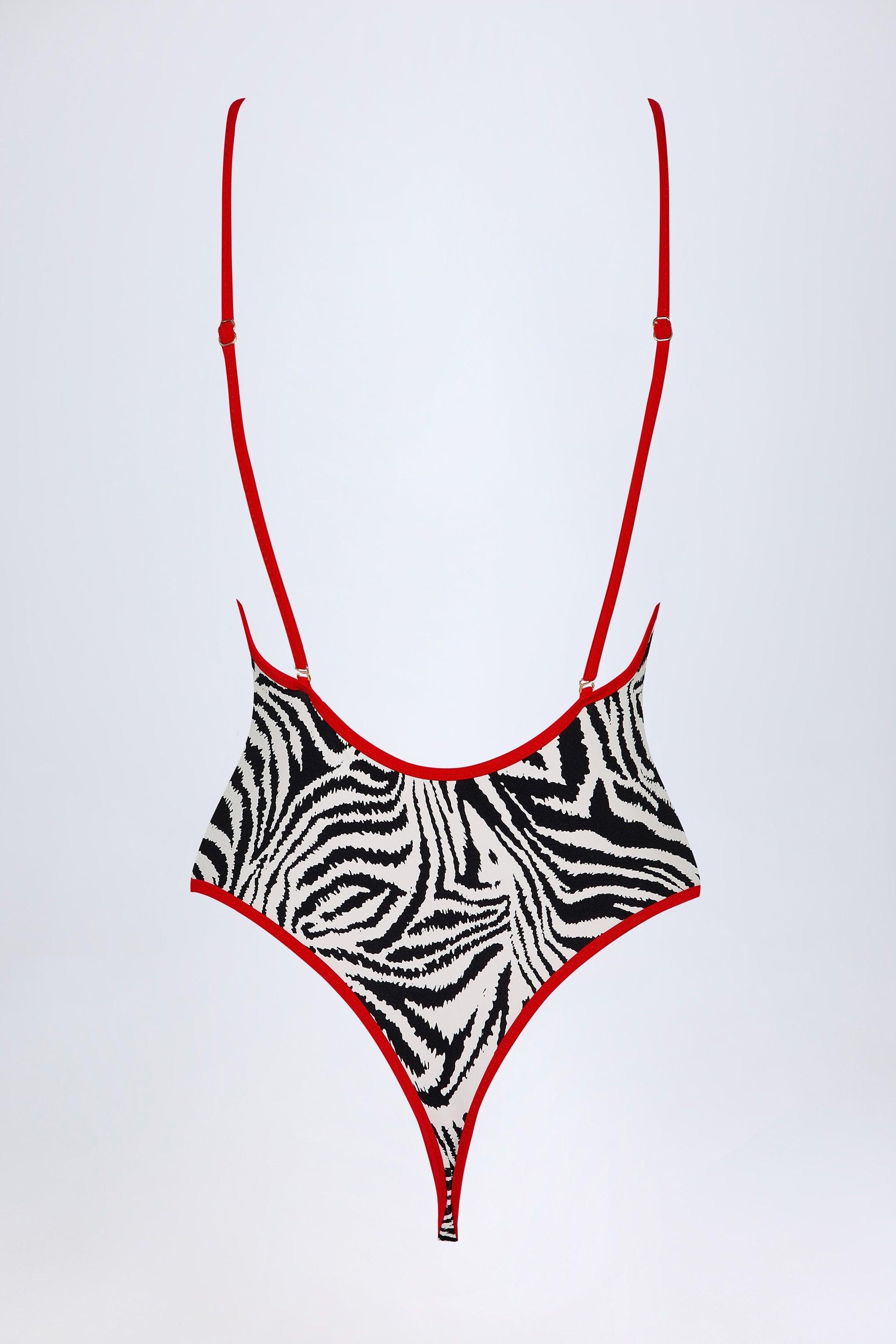 Cross-Back Swimsuit in Zebra Print