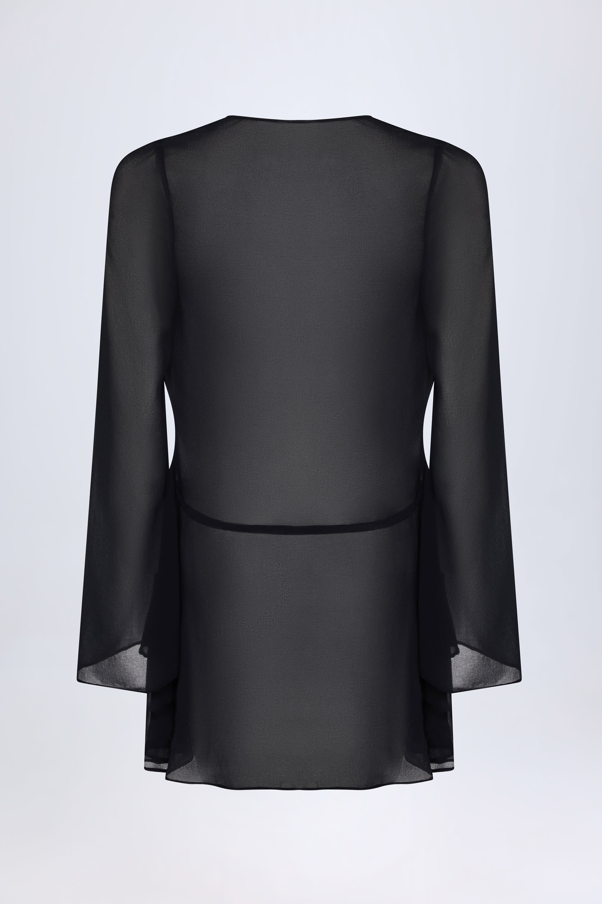 Cowl-Neck Mini Dress in Black