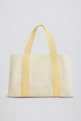 Oversized Canvas Tote Bag in Ivory