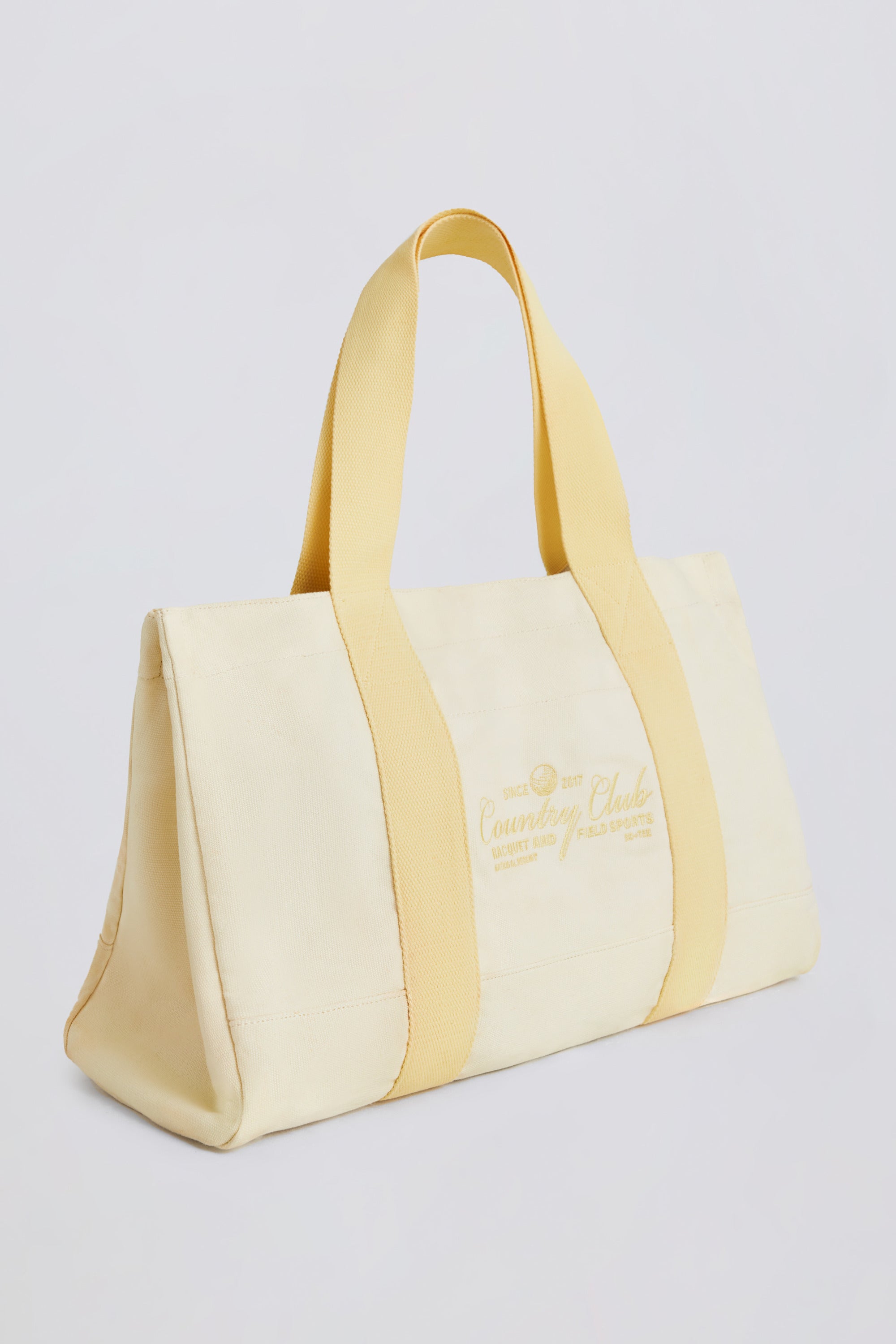 Oversized Canvas Tote Bag in Ivory