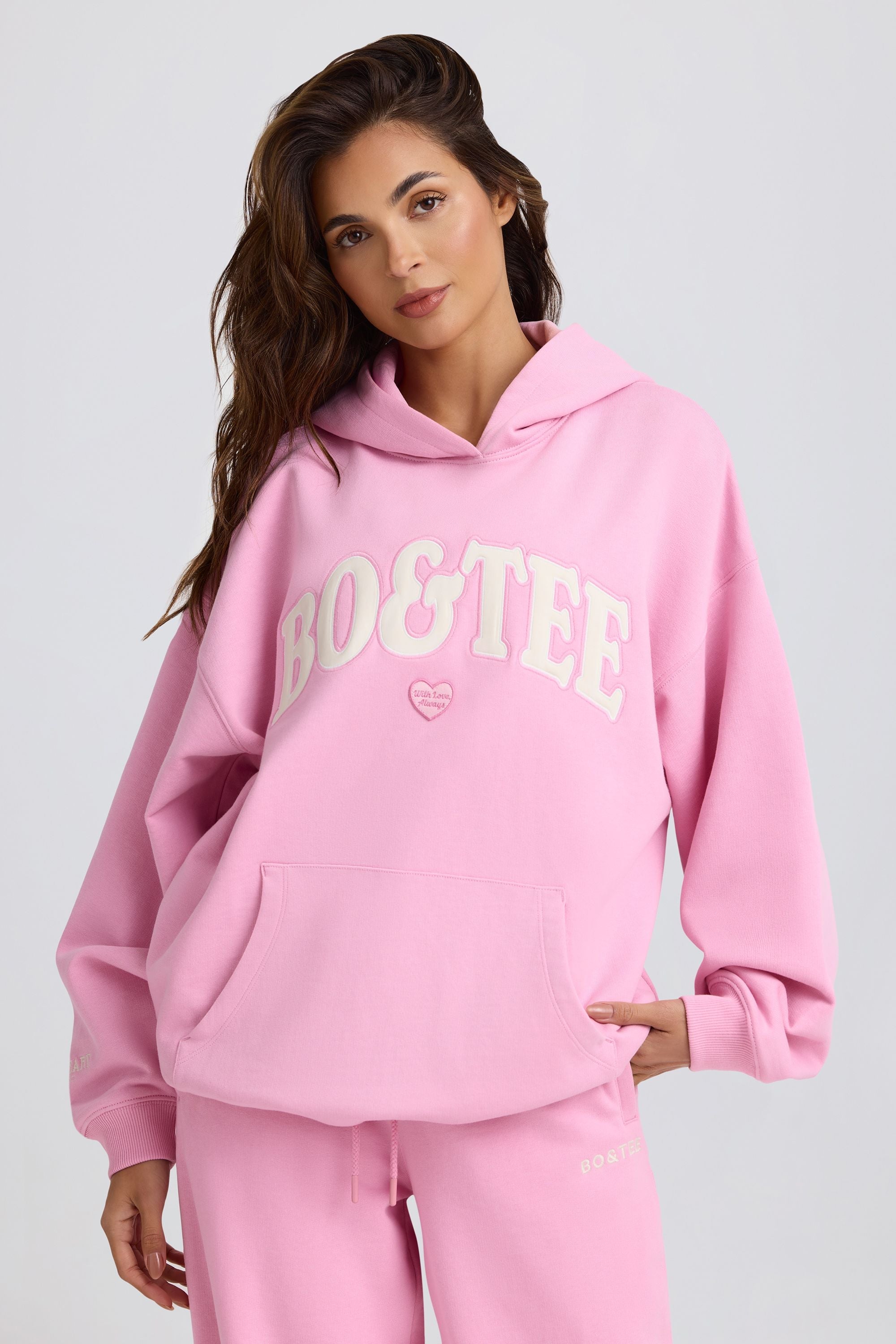 Oversized Hoodie in Baby Pink