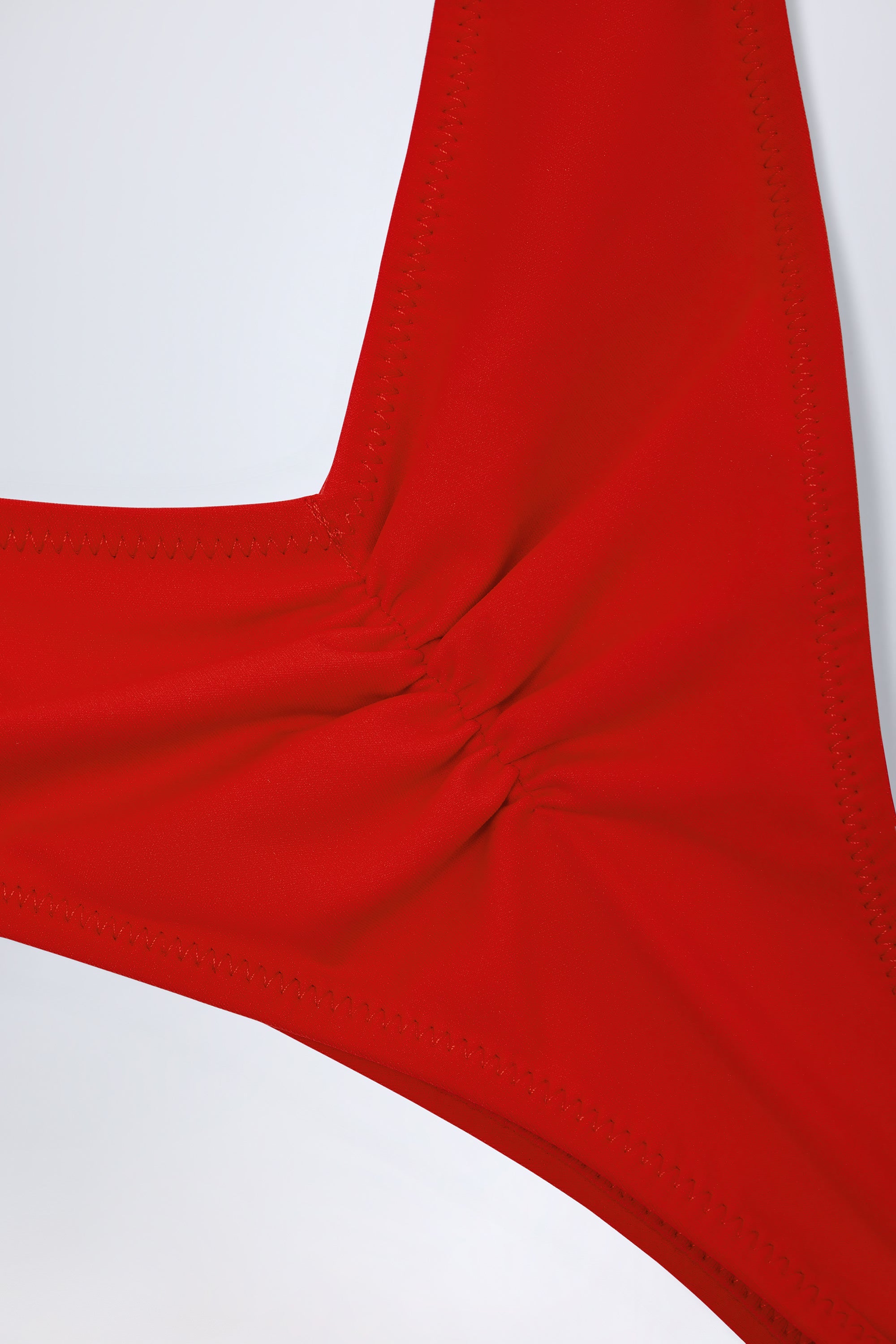 Ruched Cheeky Bikini Bottoms in Fiery Red