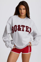 Oversized Crew Neck Sweatshirt in Heather Grey